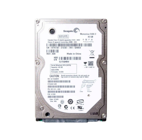 ST940814AS - Seagate 40GB 5400RPM SATA 1.5 Gbps 2.5 8MB Cache Momentus Hard Drive