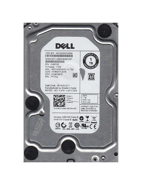 WD1003FBYX-18Y7B0 - WD 1TB 7200RPM SATA 3.5" HDD