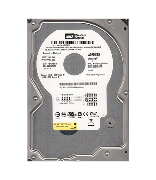WD2000BB-00RDA0 - Western Digital 200GB 7200RPM EIDE 2MB 3.5" HDD