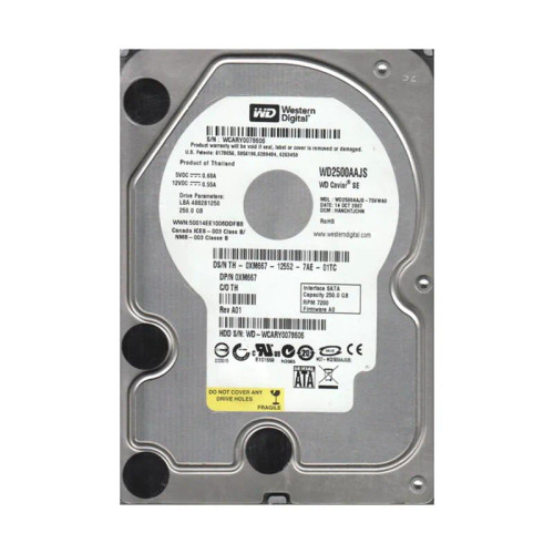 WD2500AAJS-75VWA0 - WESTERN DIGITAL 250GB 7200RPM SATA 3Gb/s HDD
