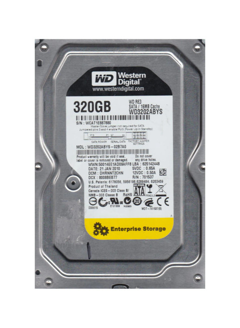WD3202ABYS-02B7A0 - Western Digital 320GB SATA 7200RPM 3.5" Enterprise HDD