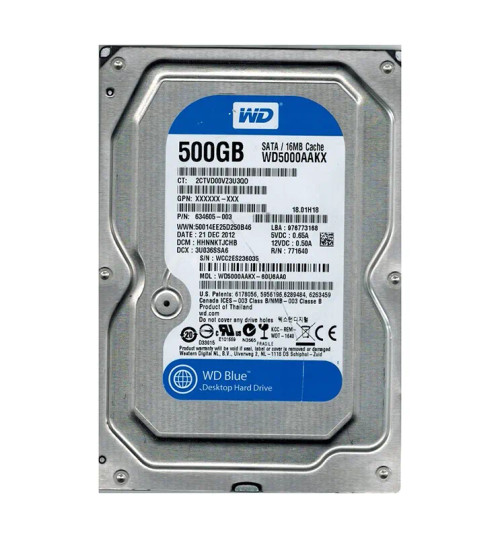 WD5000AAKX-60U6AA0 - Western Digital 500GB 7200RPM SATA 3.5-Inch HDD