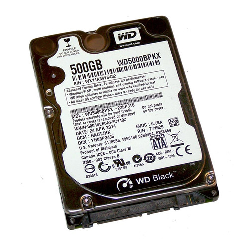 WD5000BPKX-22HPJT0 - Western Digital 500GB 7200RPM SATA 6.0 Gbps 2.5 16MB Cache Black Hard Drive