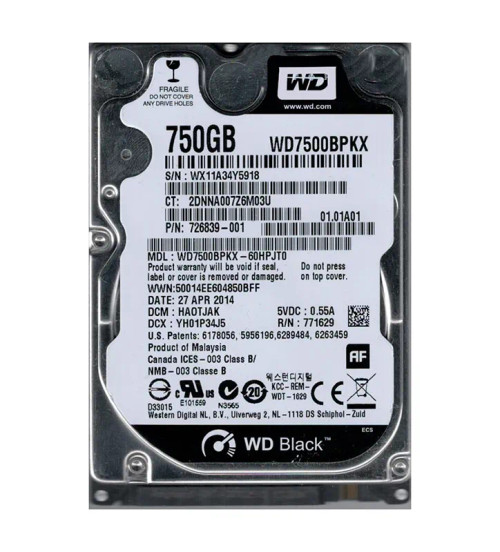 WD7500BPKX-60HPJT0 - Western Digital 750GB 7200RPM SATA 6Gb/s 2.5" HDD