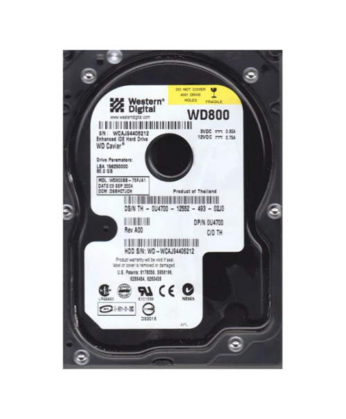 WD800BB-75FJA1 - Western Digital 80GB 7200RPM EIDE 2MB 3.5" HDD