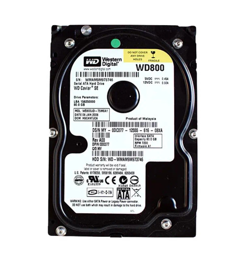 WD800JD-75MSA1 - Western Digital 80GB 7200RPM SATA 3.5-Inch HDD