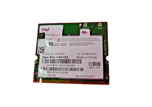 H8162 - Dell Wireless 802.11a/b/g PCI Express Mini WLAN Card