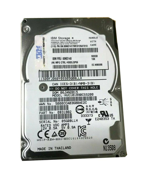 00ND140 - WESTERN DIGITAL 900GB 10000RPM 2.5" SAS HDD