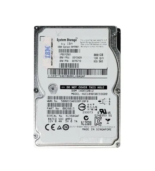 00Y2501 - IBM 300GB 10000RPM SAS 6Gb/s 2.5" HDD