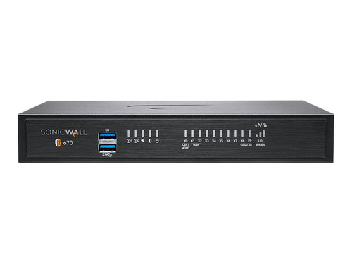 02-SSC-2837 - SonicWall TZ670 8 x RJ-45 Ports 1000Base-T + 2 x SFP+ Ports Gigabit Ethernet Network Security Appliance Firewall