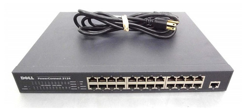 03N347 - Dell PowerConnect 2124 24 x Ports 10/100Base-TX + 1 x Port 10/100/1000Base-T 1U Rack-mountable Fast Ethernet Network Switch