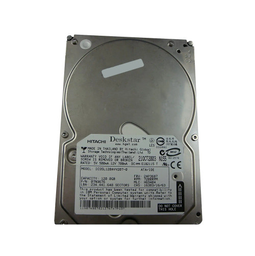 07N9676 - Hitachi 120GB 7200RPM IDE/ATA 2MB 3.5" HDD