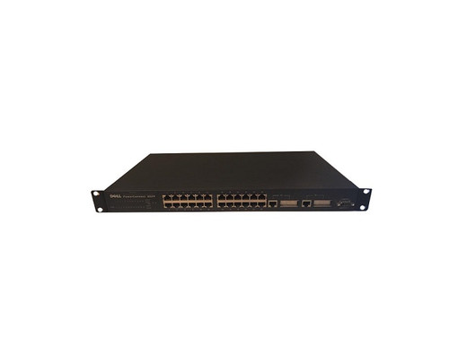 07X722 - Dell PowerConnect 3024 24 x Ports 10/100Base-TX + 2 x Ports 10/100Base-T Layer3 Managed 1U Rack-Mountable Fast Ethernet Network Switch