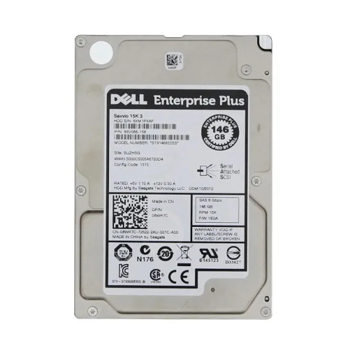 08WR7C - Dell 146GB 15000RPM SAS 6Gb/s 2.5" HDD