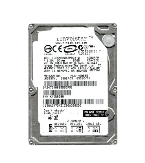 0A24704 - Hitachi 80GB 4200RPM 2.5" IDE 8MB HDD