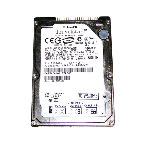 0A25434 - Hitachi Travelstar 5K100 Series 80GB 5400RPM IDE Ultra ATA/100 ATA-6 8MB Cache 2.5-inch Hard Drive