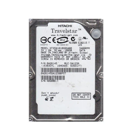0A26145 - Hitachi 100GB 5400RPM 2.5" SATA HDD