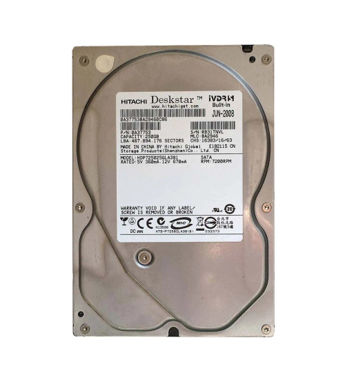 0A37753 - Hitachi 250GB 7200RPM SATA 3Gb/s 3.5" HDD