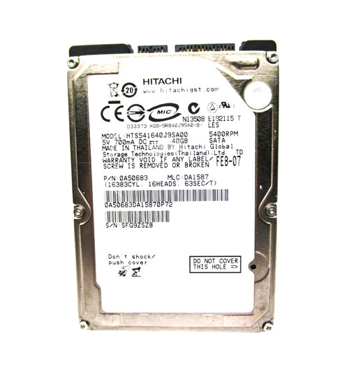 0A50683 - Hitachi 160GB 5400RPM 2.5" IDE 8MB HDD