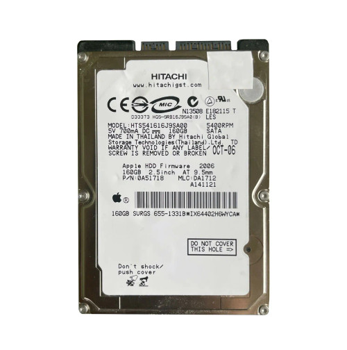 0A51718 - Hitachi 80GB 5400RPM SATA 8MB 2.5" HDD
