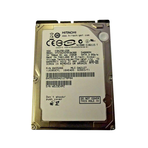 0A55266 - Hitachi 250GB 5400RPM SATA 3Gb/s 2.5" HDD