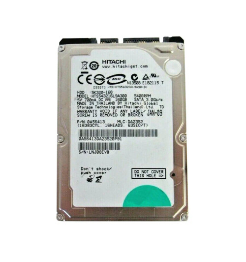 0A56413 - HGST 160GB 5400RPM SATA 8MB 2.5" HDD