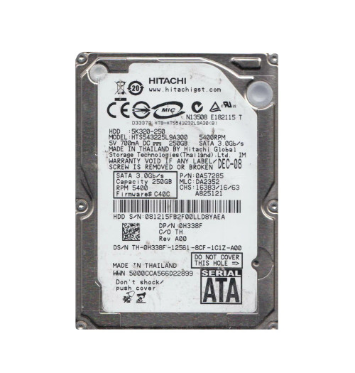 0A57285 - Hitachi 250GB 5400RPM 2.5" SATA HDD