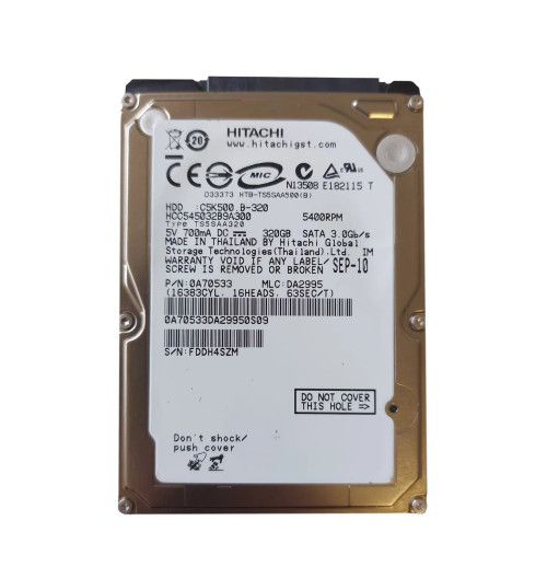 0A70533 - HGST 320GB 5400RPM SATA 8MB 2.5" HDD