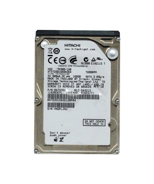 0A72331 - Hitachi 160GB 7200RPM SATA 3Gb/s 2.5" HDD