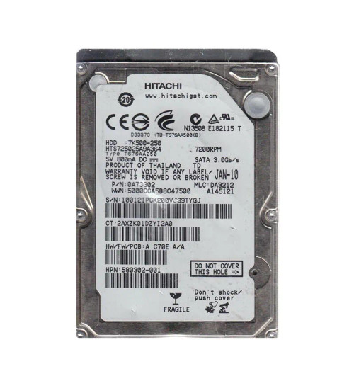 0A73302 - Hitachi 250GB 7200RPM SATA 3Gb/s 2.5" HDD