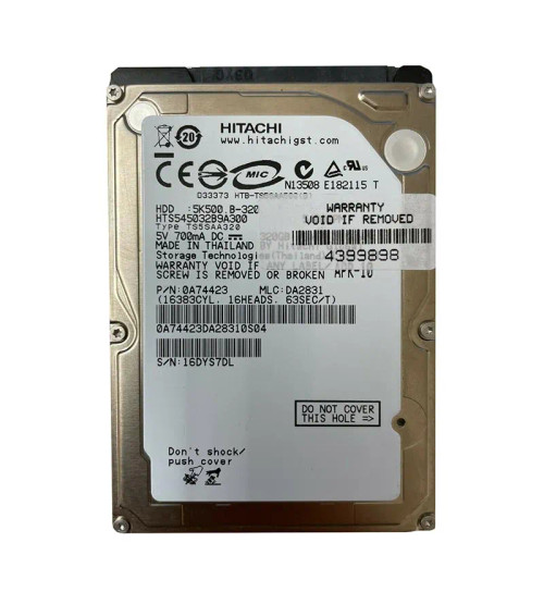 0A74423 - Hitachi 320GB 5400RPM SATA 8MB 2.5" HDD