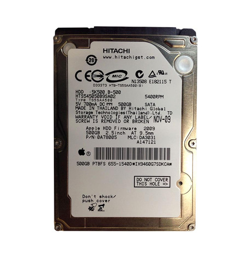 0A78005 - HGST 500GB 5400RPM SATA 8MB 2.5" HDD