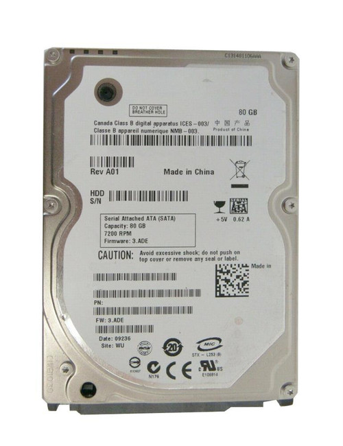 0F616D - Dell 80GB 7200RPM SATA 3Gb/s 2.5" HDD