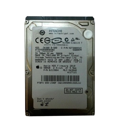 0J13964 - Hitachi Travelstar 5K500.B Series 500GB 5400RPM SATA 3Gb/s 8MB Cache 2.5-Inch Hard Drive