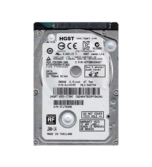 0J34245 - HGST 500GB 5400RPM SATA 16MB 2.5" HDD