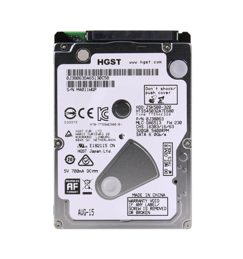 0J38063 - HGST 500GB 5400RPM SATA 2.5" HDD