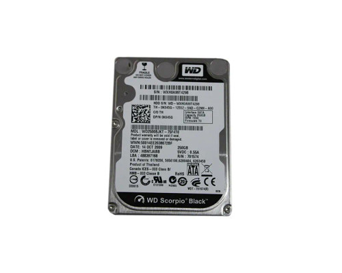0K645G - Dell 250GB 7200RPM SATA 3Gb/s 2.5" HDD