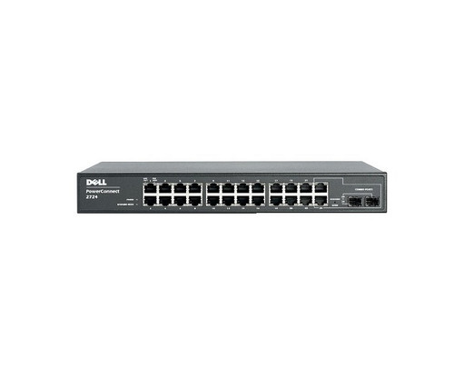 0R0876 - Dell PowerConnect 2724 24-Ports 10/100/1000Base-T + 2-Ports SFP Layer 3 Managed Gigabit Ethernet Network Switch