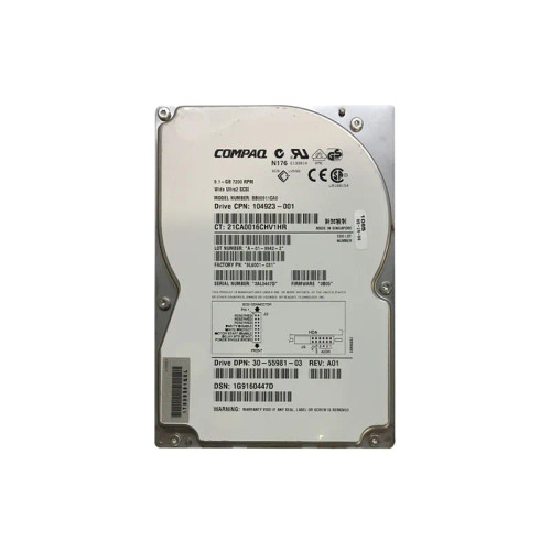 104923-001 - Compaq 9.1GB 7200RPM Wide Ultra2 SCSI 3.5" HDD