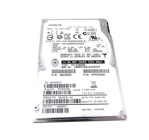 NETAPP 108-00221+A0 NetApp 600GB 10K RPM SAS 6Gb/s 2.5HDD