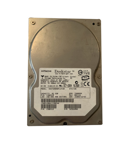 13G0310 - Hitachi 82.3GB 7200RPM IDE ATA/133 2MB 3.5" HDD