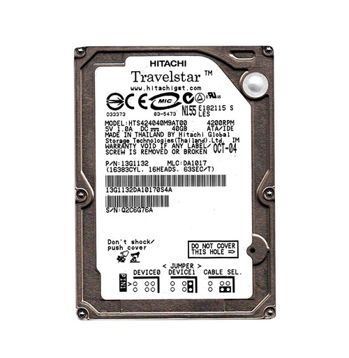 13G1132 - Hitachi 40GB 4200RPM 2.5" IDE HDD
