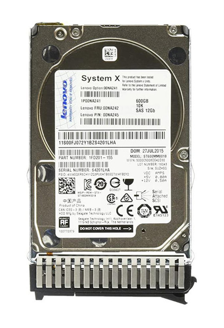 01GV050 - Lenovo 600GB 10000RPM SAS 12Gb/s 2.5" HDD
