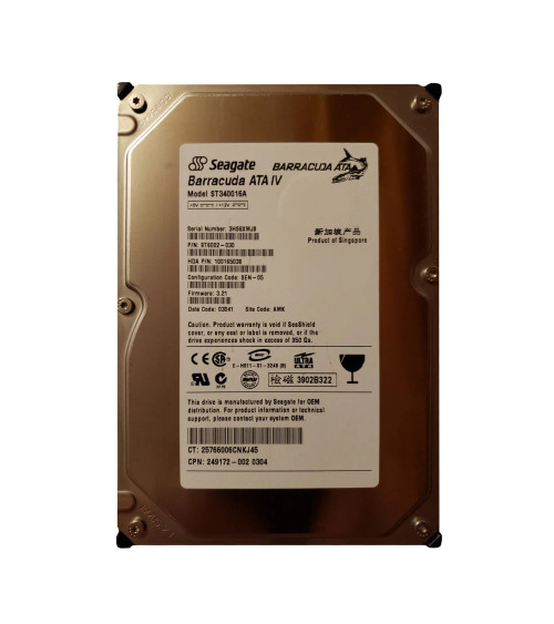 HP 40GB 7200RPM IDE/ATA 8MB Cache Hard Drive for ProLiant DL360p Gen8 Servers