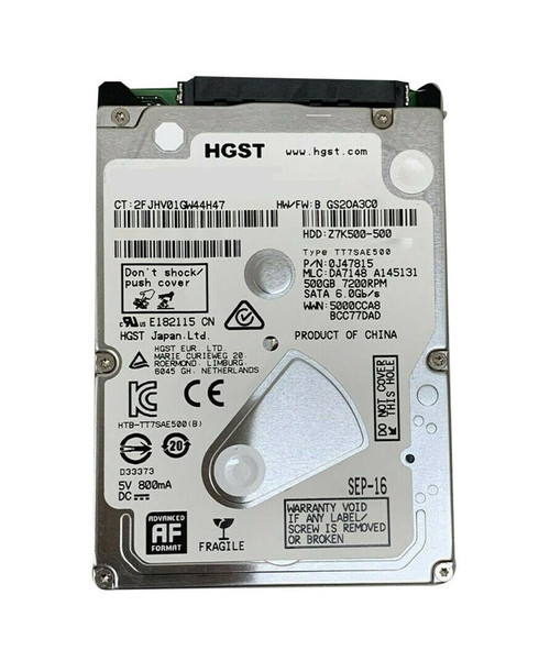 0J47815 - HGST 500GB 7200RPM SATA 6Gb 2.5" HDD