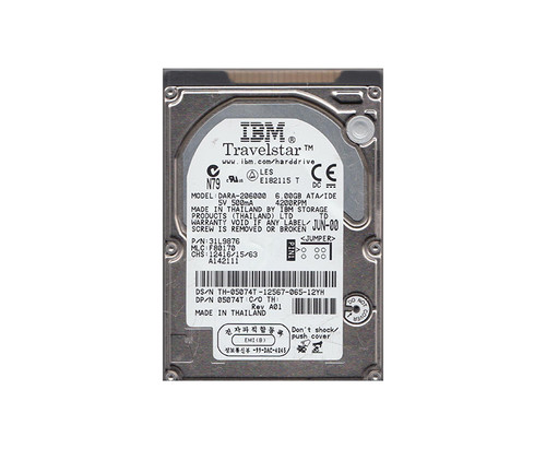 31L9876 - IBM 6GB 4200RPM IDE Ultra ATA/66 ATA-5 512KB Cache 2.5-Inch Hard Drive