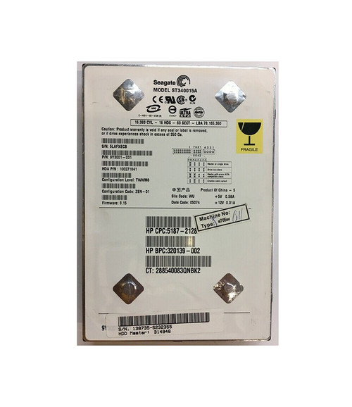 320139-002 - HP 40GB 5400RPM IDE ATA-100 3.5" HDD
