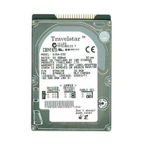 07N6018 IBM Travelstar 32GH 32GB 5400RPM ATA-66 2MB Cache 2.5-inch Internal Hard Drive