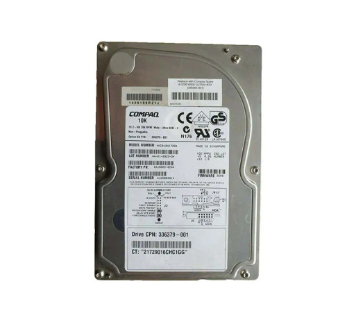 336379-001 - HP 18.2GB 10000RPM Ultra SCSI 68-Pin 3.5" HDD