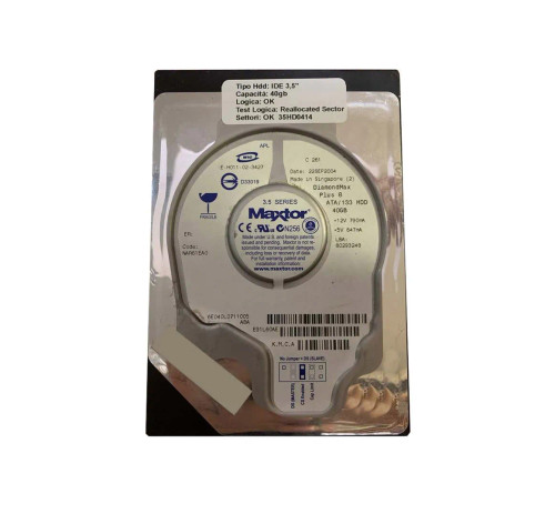 6E040L0711005 - Maxtor 40GB 7200RPM IDE ATA/100 2MB 3.5" HDD